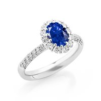 Anello Gazzola Gioielli Donna in Oro bianco Zaffiro 1.46 Ct GI-AN-2466-8-1-12-Z-OV-N8X6-G-SI - GI-AN-2466-8-1-12-Z-OV-N8X6-G-SI